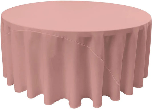 Polyester Poplin Round Tablecloth Dusty Rose. Choose Size Below