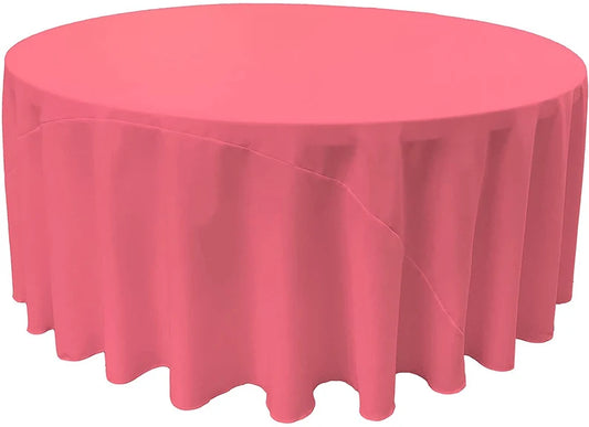 Polyester Poplin Round Tablecloth Hot Pink. Choose Size Below