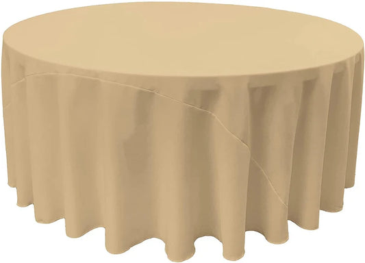 Polyester Poplin Round Tablecloth Khaki. Choose Size Below