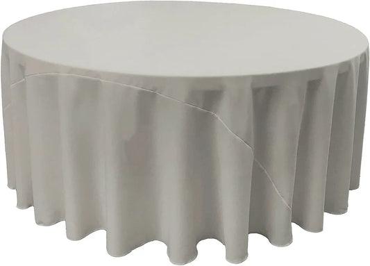 Polyester Poplin Round Tablecloth Silver. Choose Size Below