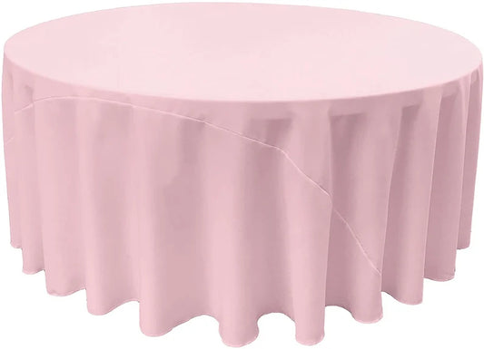 Polyester Poplin Round Tablecloth Light Pink. Choose Size Below