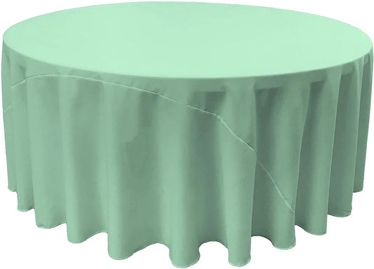Polyester Poplin Round Tablecloth Mint. Choose Size Below