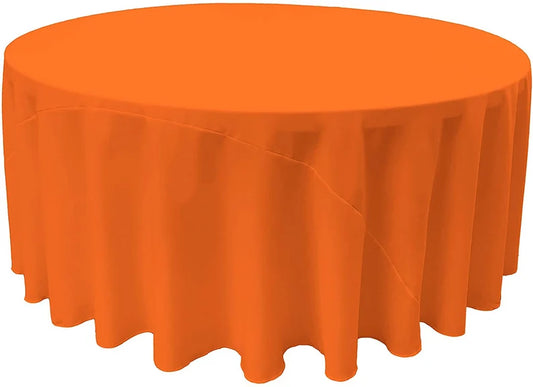 Polyester Poplin Round Tablecloth Orange. Choose Size Below