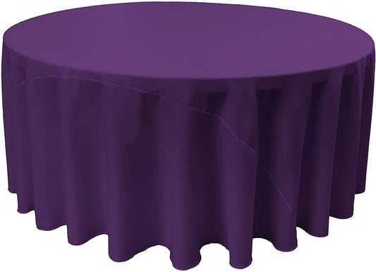 Polyester Poplin Round Tablecloth Purple. Choose Size Below