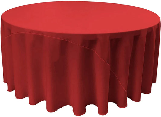 Polyester Poplin Round Tablecloth Red. Choose Size Below