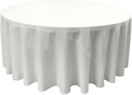 Polyester Poplin Round Tablecloth White. Choose Size Below
