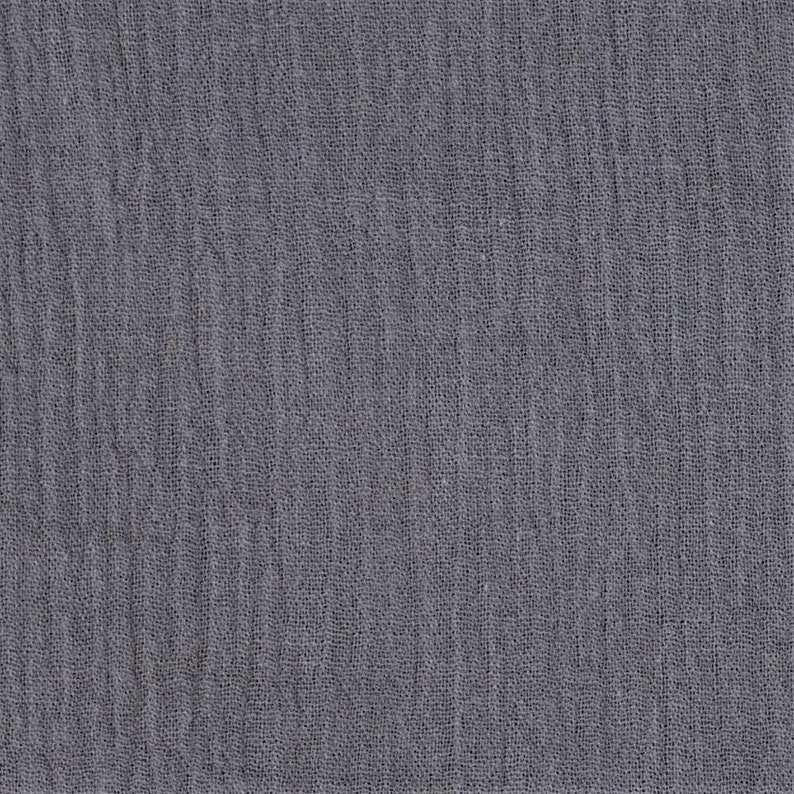 Cotton Gauze Fabric 100% Cotton 48/50" inches Wide Crinkled Lightweight Sold by The Yard. Gray