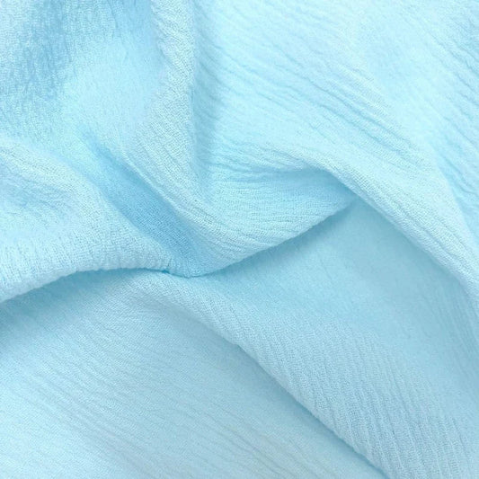 Cotton Gauze Fabric 100% Cotton 48/50" inches Wide Crinkled Lightweight Sold by The Yard. Light Blue