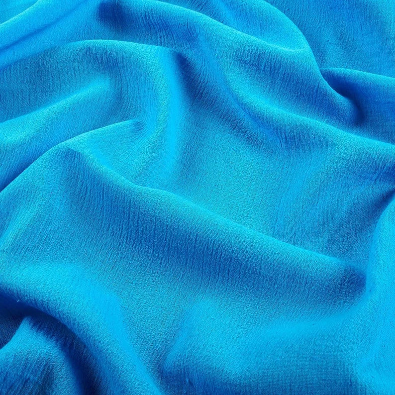 Cotton Gauze Fabric 100% Cotton 48/50" inches Wide Crinkled Lightweight Sold by The Yard. Turquoise