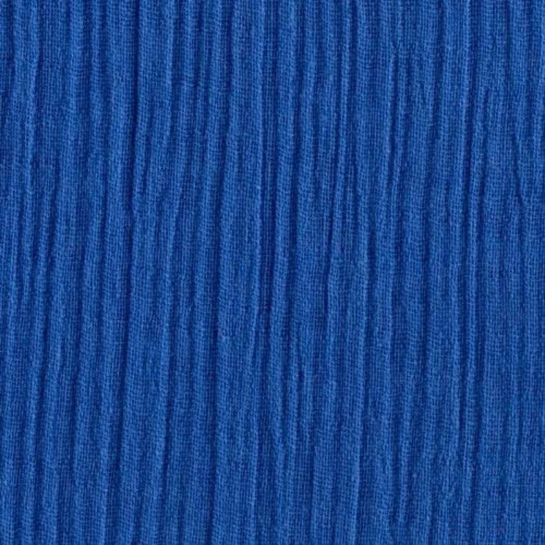 Cotton Gauze Fabric 100% Cotton 48/50" inches Wide Crinkled Lightweight Sold by The Yard. Royal Blue