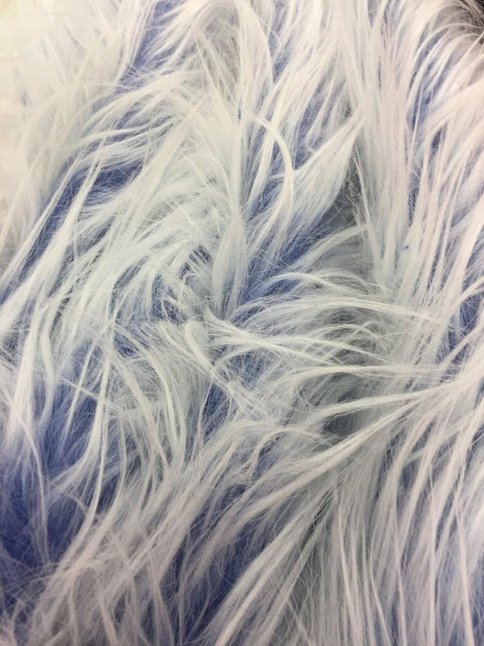 Polar Bear Shaggy Faux Fur Fabric / Royal Blue / Sold By The Yard