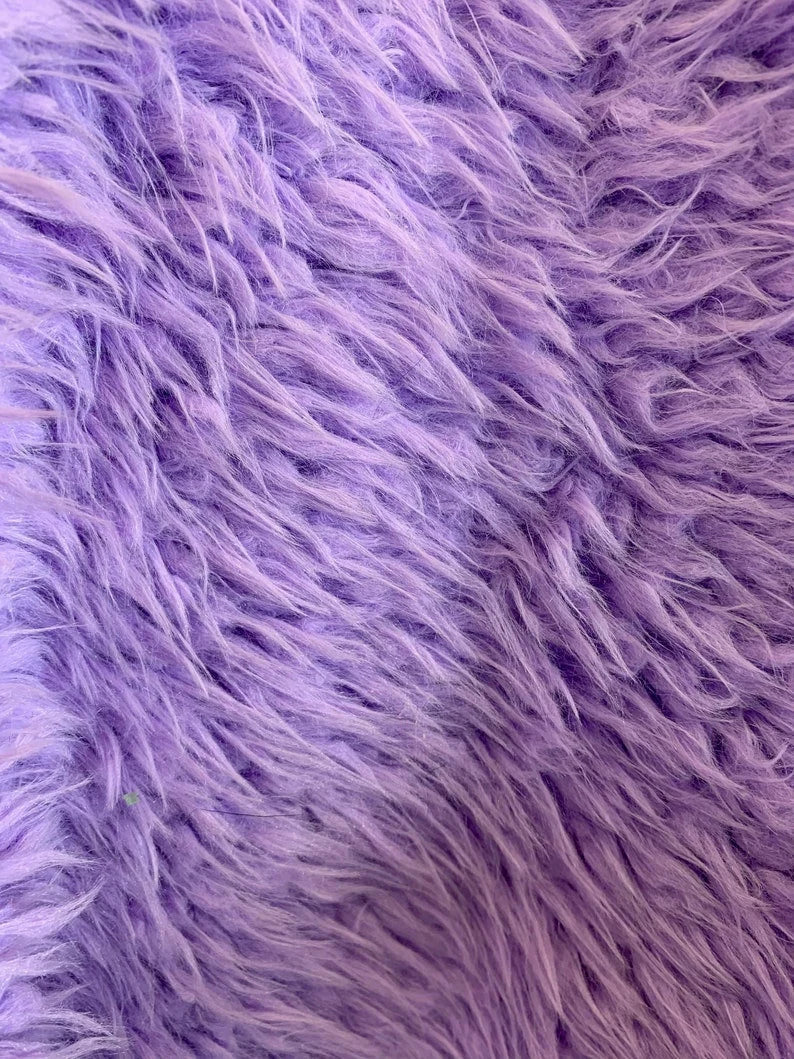 Mongolian Short Pile Soft Faux Fur Fabric Light Lavender
