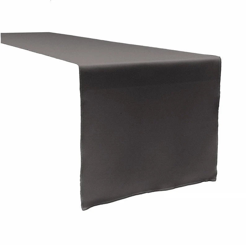 Polyester Poplin Table Runner ( Charcoal, Choose Size Below
