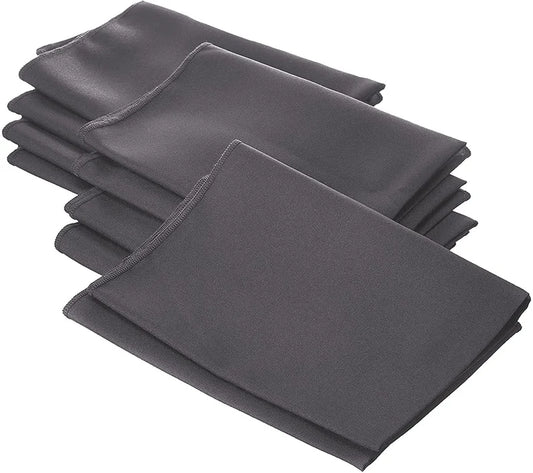 Polyester Poplin Napkin 18 by 18-Inch, Charcoal - 6 Pack