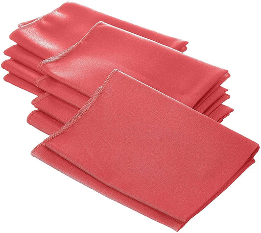 Polyester Poplin Napkin 18 by 18-Inch, Coral - 6 Pack
