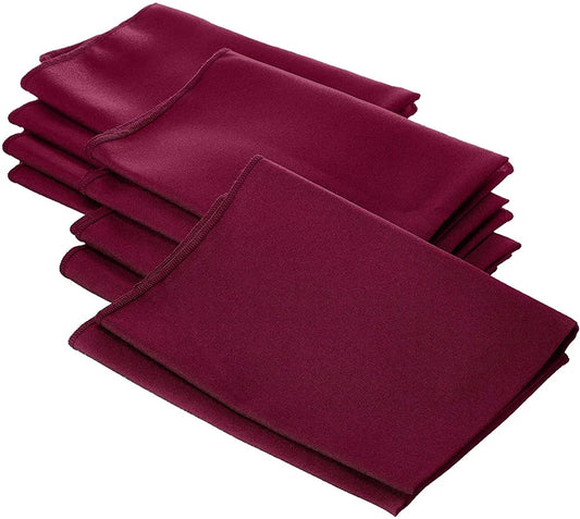 Polyester Poplin Napkin 18 by 18-Inch, Cramberry - 6 Pack