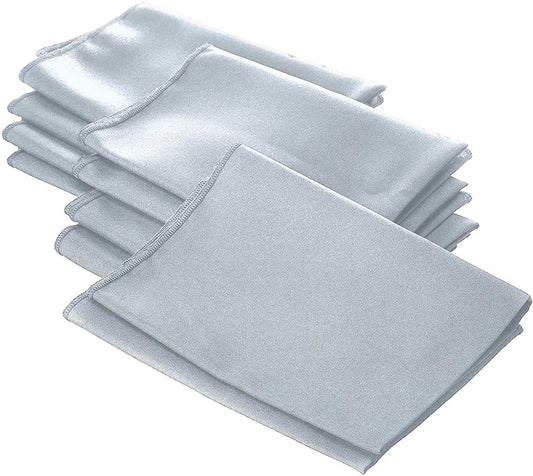 Polyester Poplin Napkin 18 by 18-Inch, Silver - 6 Pack