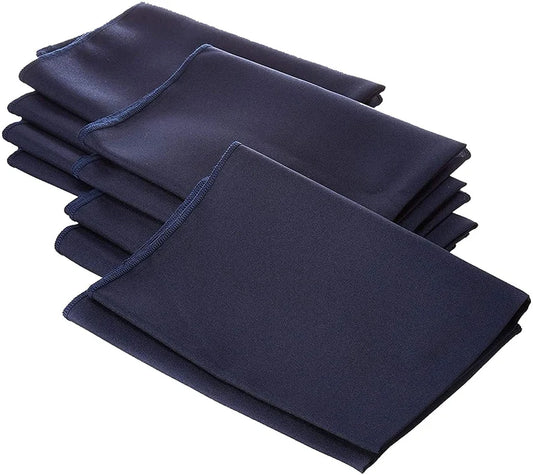 Polyester Poplin Napkin 18 by 18-Inch, Navy - 6 Pack