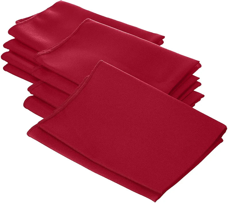 Polyester Poplin Napkin 18 by 18-Inch, Red - 6 Pack