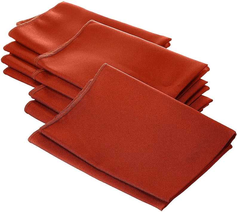 Polyester Poplin Napkin 18 by 18-Inch, Rust - 6 Pack