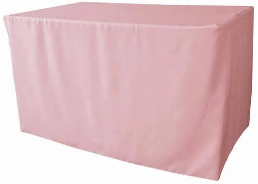 Polyester Poplin Fitted, Box Cover Tablecloth (Blush, 72" Long x 30" Wide x 30" High