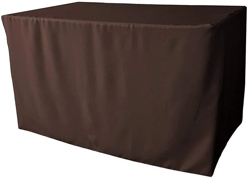 Polyester Poplin Fitted, Box Cover Tablecloth (Brown, 72" Long x 30" Wide x 30" High)