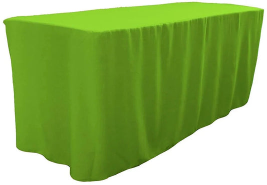 Polyester Poplin Fitted, Box Cover Tablecloth (Lime, 72" Long x 30" Wide x 30" High)