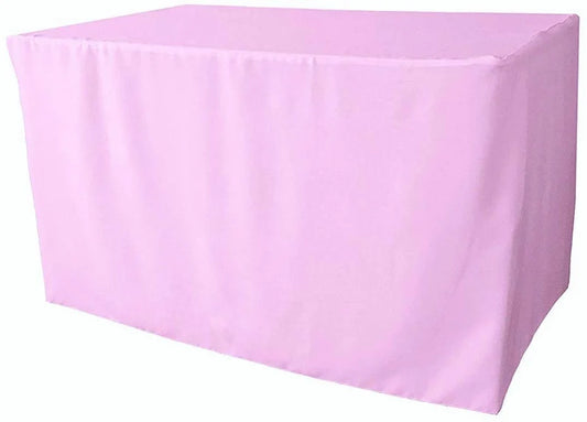 Polyester Poplin Fitted, Box Cover Tablecloth (Pink, 72" Long x 30" Wide x 30" High)