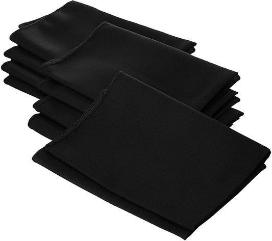Polyester Poplin Napkin 18 by 18-Inch, Black - 6 Pack