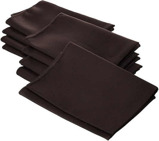 Polyester Poplin Napkin 18 by 18-Inch, Brown - 6 Pack