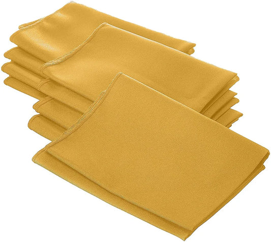 Polyester Poplin Napkin 18 by 18-Inch, Gold - 6 Pack