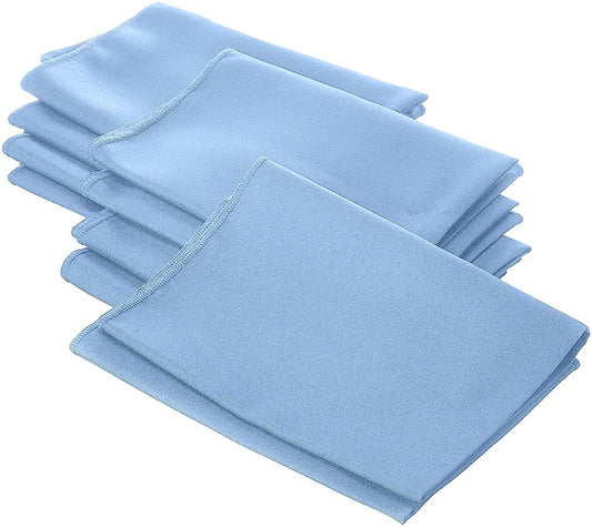 Polyester Poplin Napkin 18 by 18-Inch, Light Blue - 6 Pack