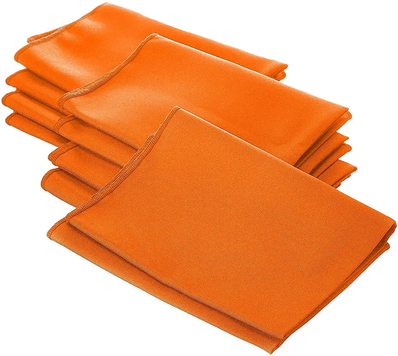 Polyester Poplin Napkin 18 by 18-Inch, Orange - 6 Pack