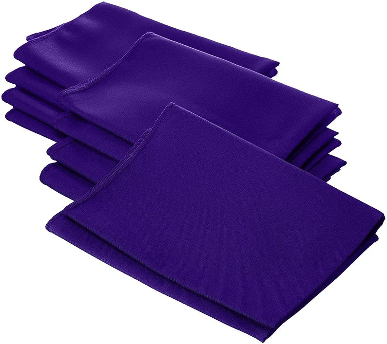 Polyester Poplin Napkin 18 by 18-Inch, Purple - 6 Pack