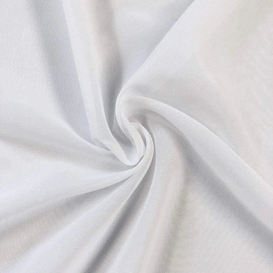 Polyester Soft Light Weight, Sheer, See Through Chiffon Fabric Sold By The Yard. White