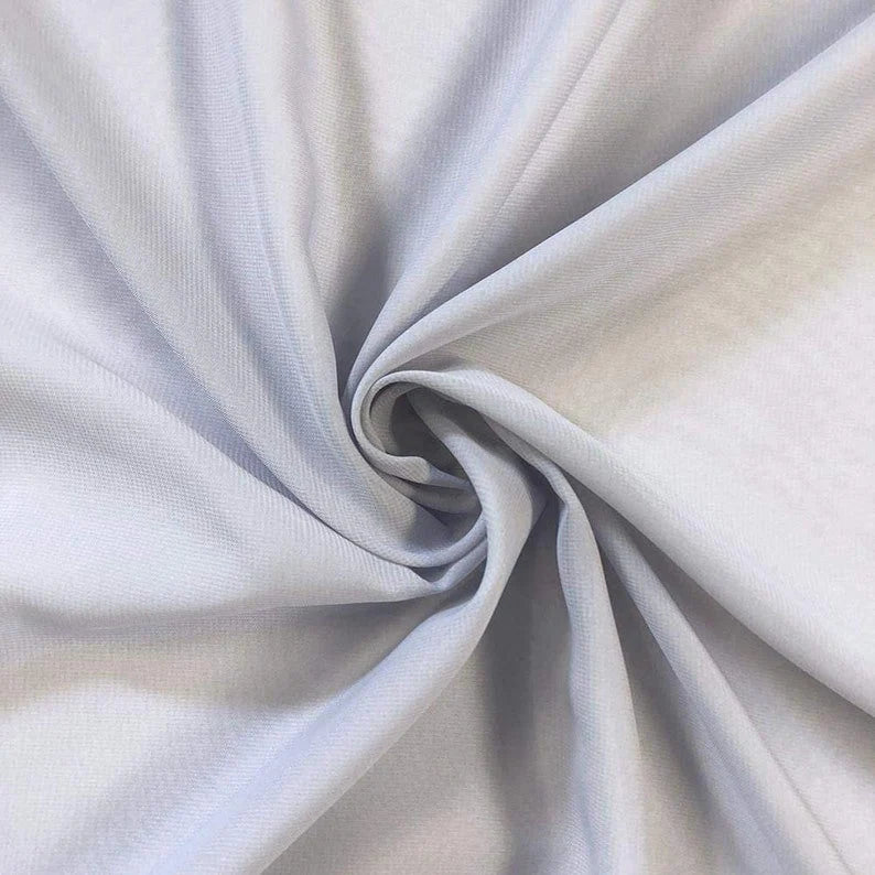 Polyester Soft Light Weight, Sheer, See Through Chiffon Fabric Sold By The Yard. Silver
