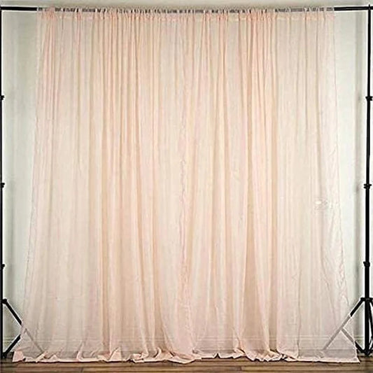 Sheer Voile Chiffon Fabric Draping Panels | Use for Backdrop Curtain 10 Feet Wide ( 1 Panel Blush ) Choose Size Below