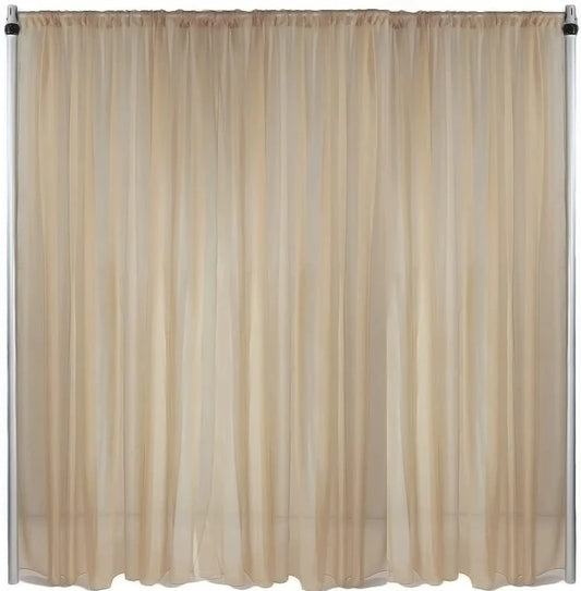 Sheer Voile Chiffon Fabric Draping Panels | Use for Backdrop Curtain 10 Feet Wide ( 1 Panel Champagne ) Choose Size Below