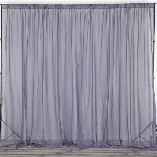 Sheer Voile Chiffon Fabric Draping Panels | Use for Backdrop Curtain 10 Feet Wide ( 1 Panel Lilac ) Choose Size Below