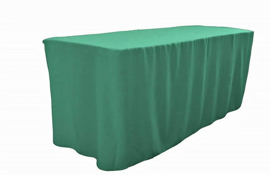Polyester Poplin Fitted, Box Cover Tablecloth (Aqua, 72" Long x 30" Wide x 30" High)