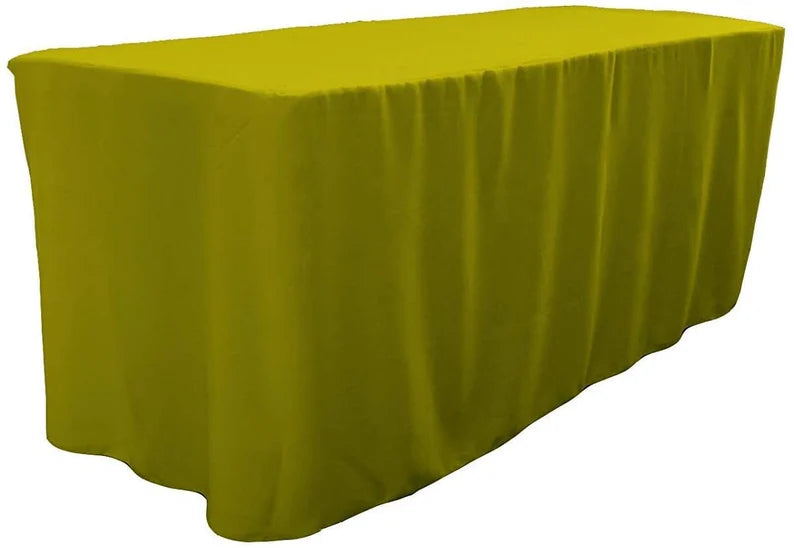 Polyester Poplin Fitted, Box Cover Tablecloth (Avocado, 72" Long x 30" Wide x 30" High)