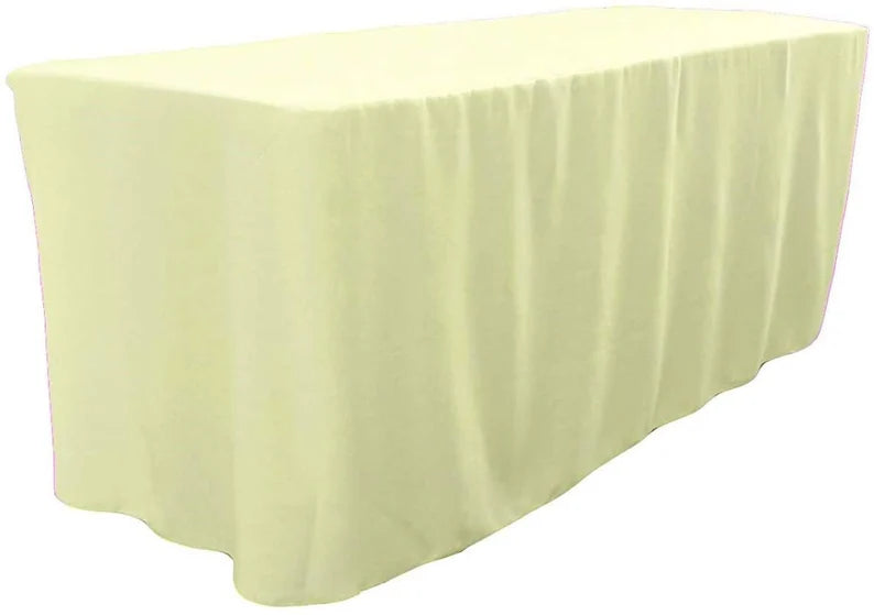Polyester Poplin Fitted, Box Cover Tablecloth (Banana Yellow, 72" Long x 30" Wide x 30" High)
