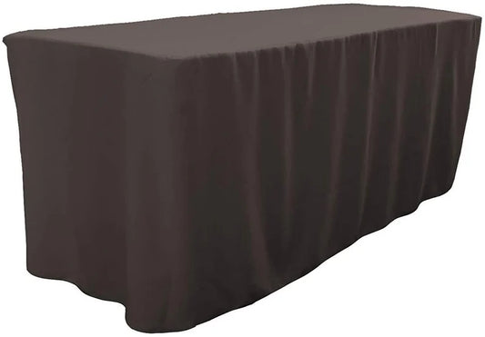 Polyester Poplin Fitted, Box Cover Tablecloth (Charcoal, 72" Long x 30" Wide x 30" High)