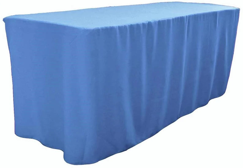 Polyester Poplin Fitted, Box Cover Tablecloth (Cranberry, 72" Long x 30" Wide x 30" High)