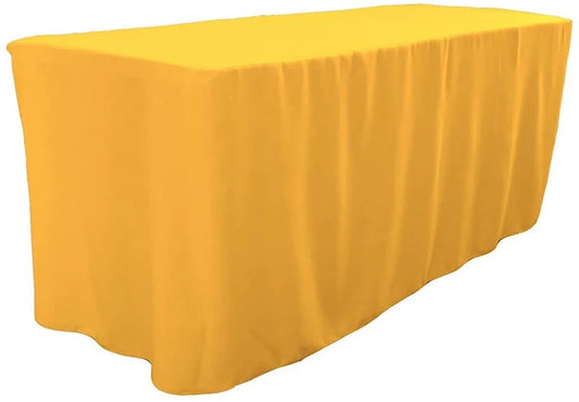 Polyester Poplin Fitted, Box Cover Tablecloth (Dark Yellow, 72" Long x 30" Wide x 30" High)