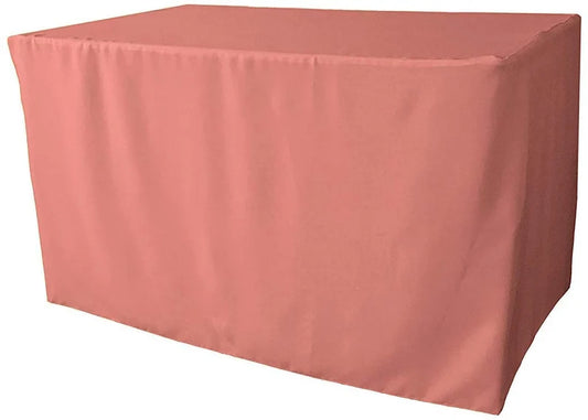 Polyester Poplin Fitted, Box Cover Tablecloth (Dusty Rose, 72" Long x 30" Wide x 30" High)
