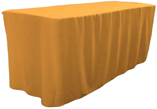 Polyester Poplin Fitted, Box Cover Tablecloth (Gold, 72" Long x 30" Wide x 30" High)