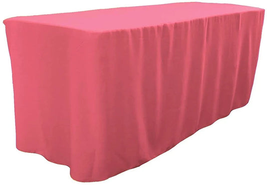 Polyester Poplin Fitted, Box Cover Tablecloth (Hot Pink, 72" Long x 30" Wide x 30" High)
