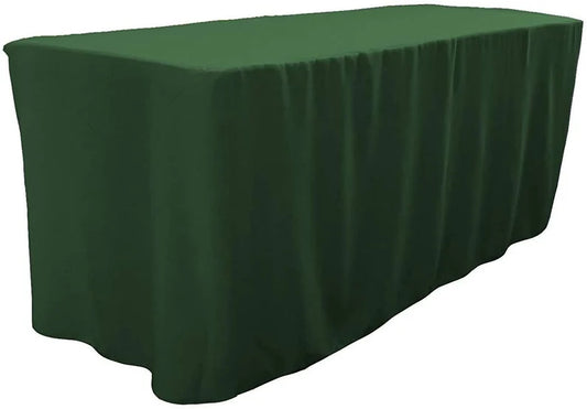 Polyester Poplin Fitted, Box Cover Tablecloth (Hunter Green, 72" Long x 30" Wide x 30" High)