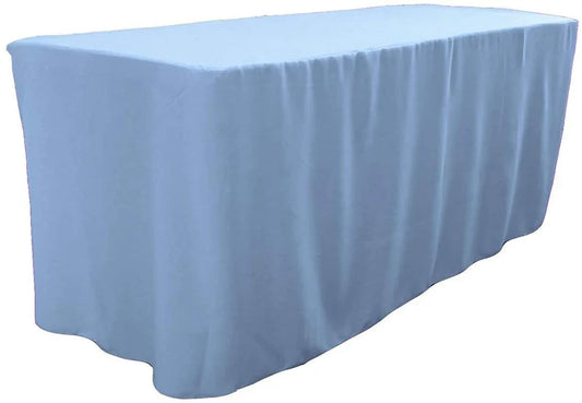 Polyester Poplin Fitted, Box Cover Tablecloth (Light Blue, 72" Long x 30" Wide x 30" High)